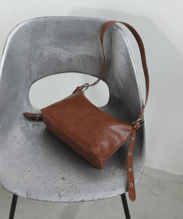 Faux leather belt shoulder bag