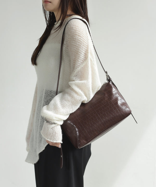 Faux leather belt shoulder bag