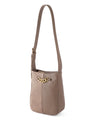 Chain point leather-look shoulder bag