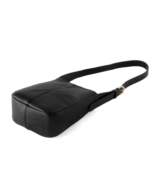 Chain point leather-look shoulder bag