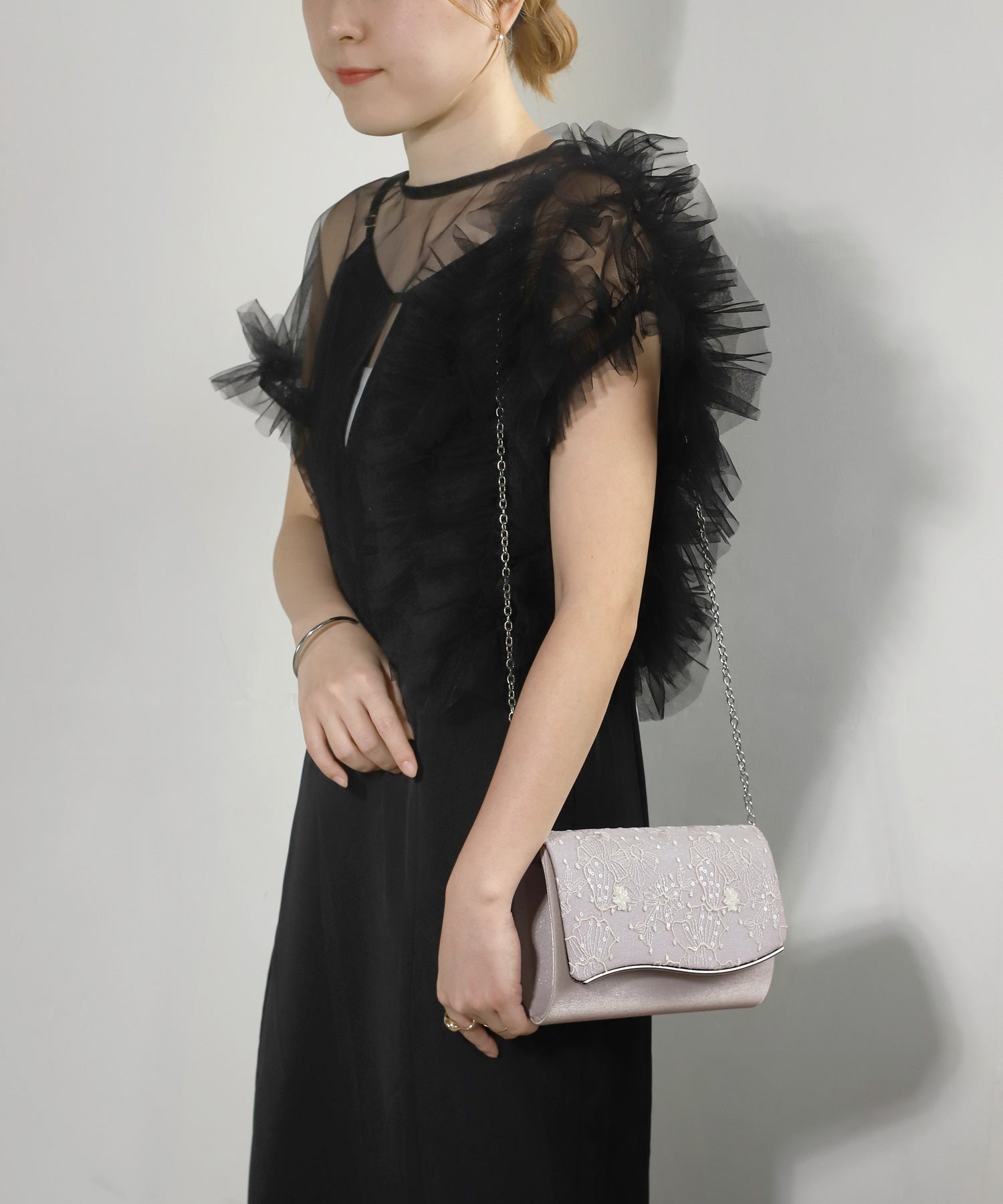 ANEMONE】レース刺しゅう2WAYパーティーバッグ｜アネモネ