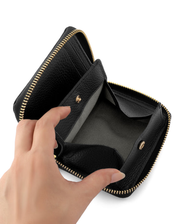 【BEAURE】ストラップ付きレザーウォレット