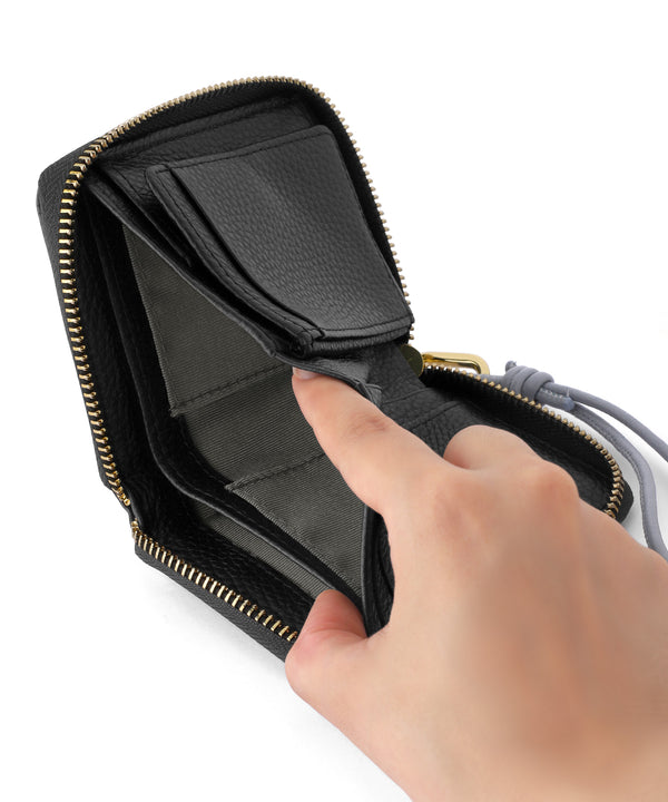 【BEAURE】ストラップ付きレザーウォレット