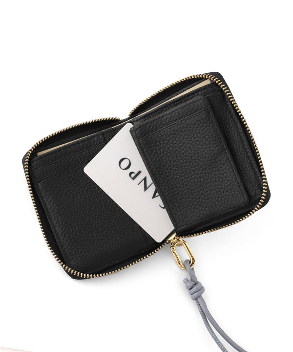 【BEAURE】ストラップ付きレザーウォレット