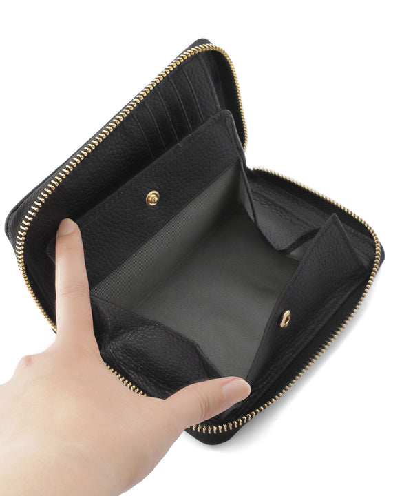 【BEAURE】ストラップ付きレザーウォレット