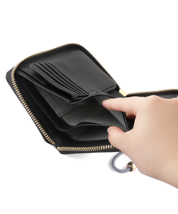 【BEAURE】ストラップ付きレザーウォレット