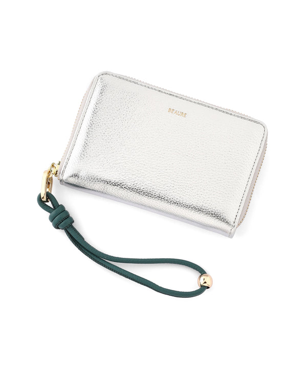 【BEAURE】ストラップ付きレザーウォレット