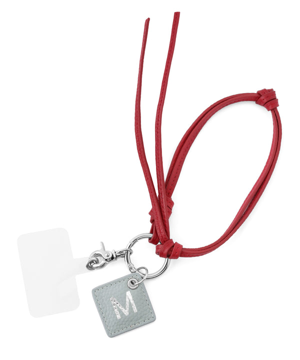 カラーレザーイニシャルストラップ