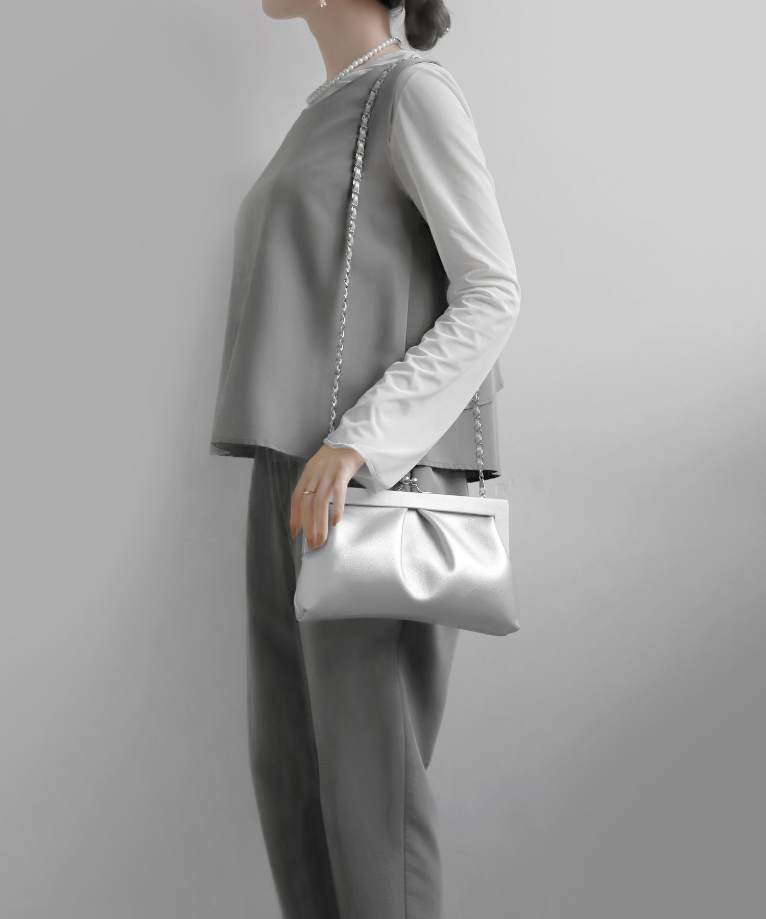 ANEMONE】センタープリーツ3WAYパーティーバッグ[バンケット]｜SANPO