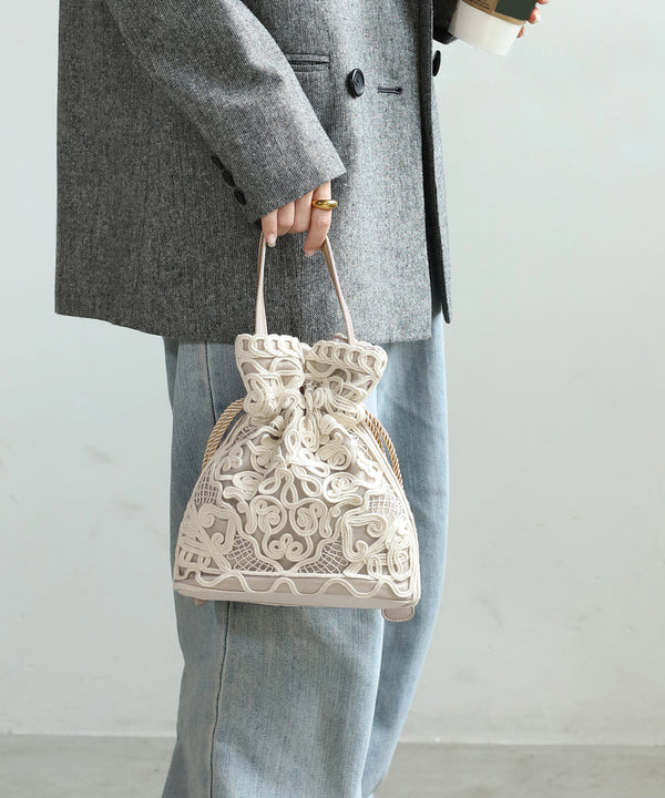 刺しゅう巾着2WAYバッグ