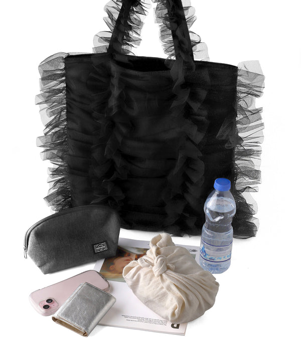 [Casselini] Tulle ruffle tote bag