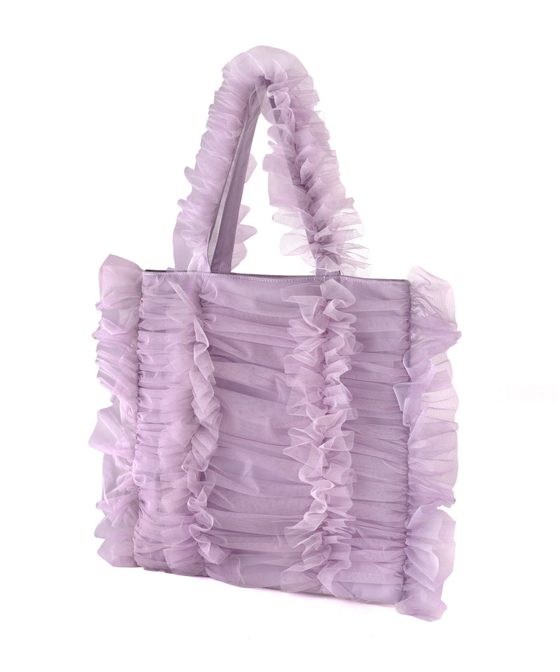 [Casselini] Tulle ruffle tote bag
