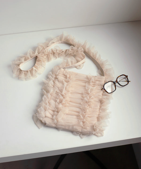 [Casselini] Tulle ruffle shoulder bag