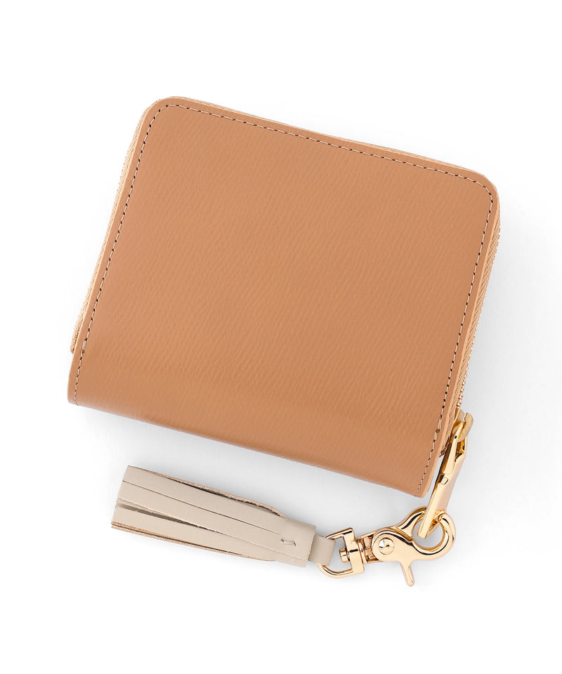 タッセルチャーム付きレザーウォレット