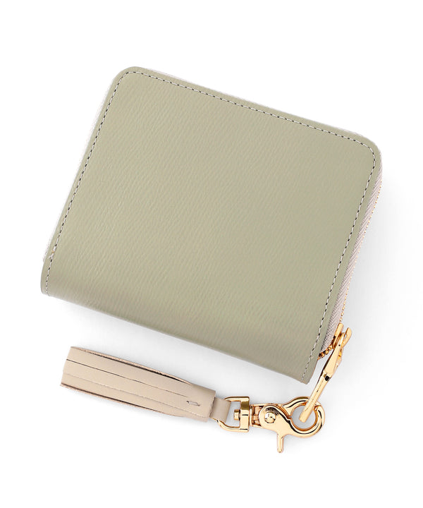 タッセルチャーム付きレザーウォレット