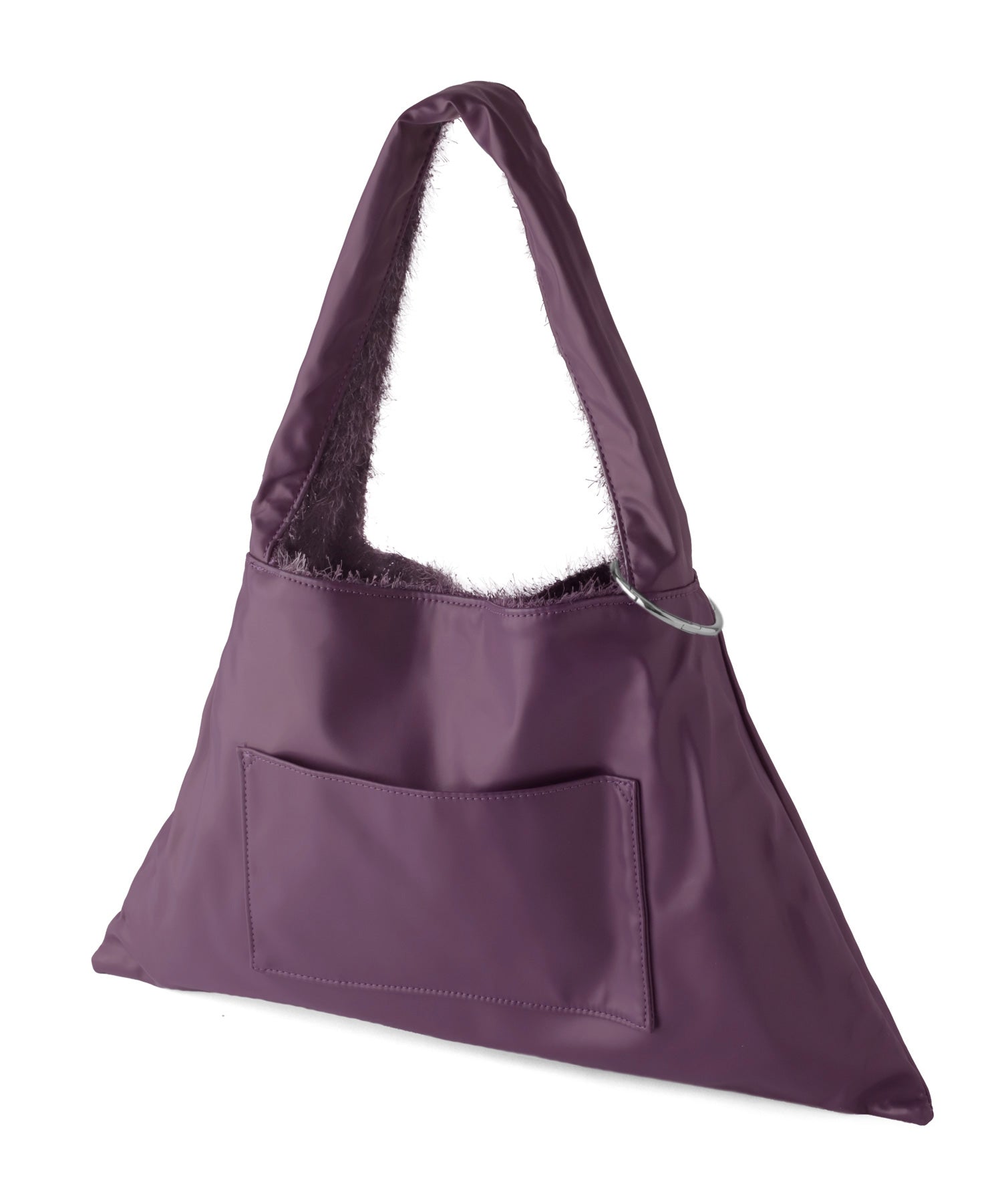 ANEMONE】シャギーラメ×レザー調リバーシブルバッグ｜アネモネ