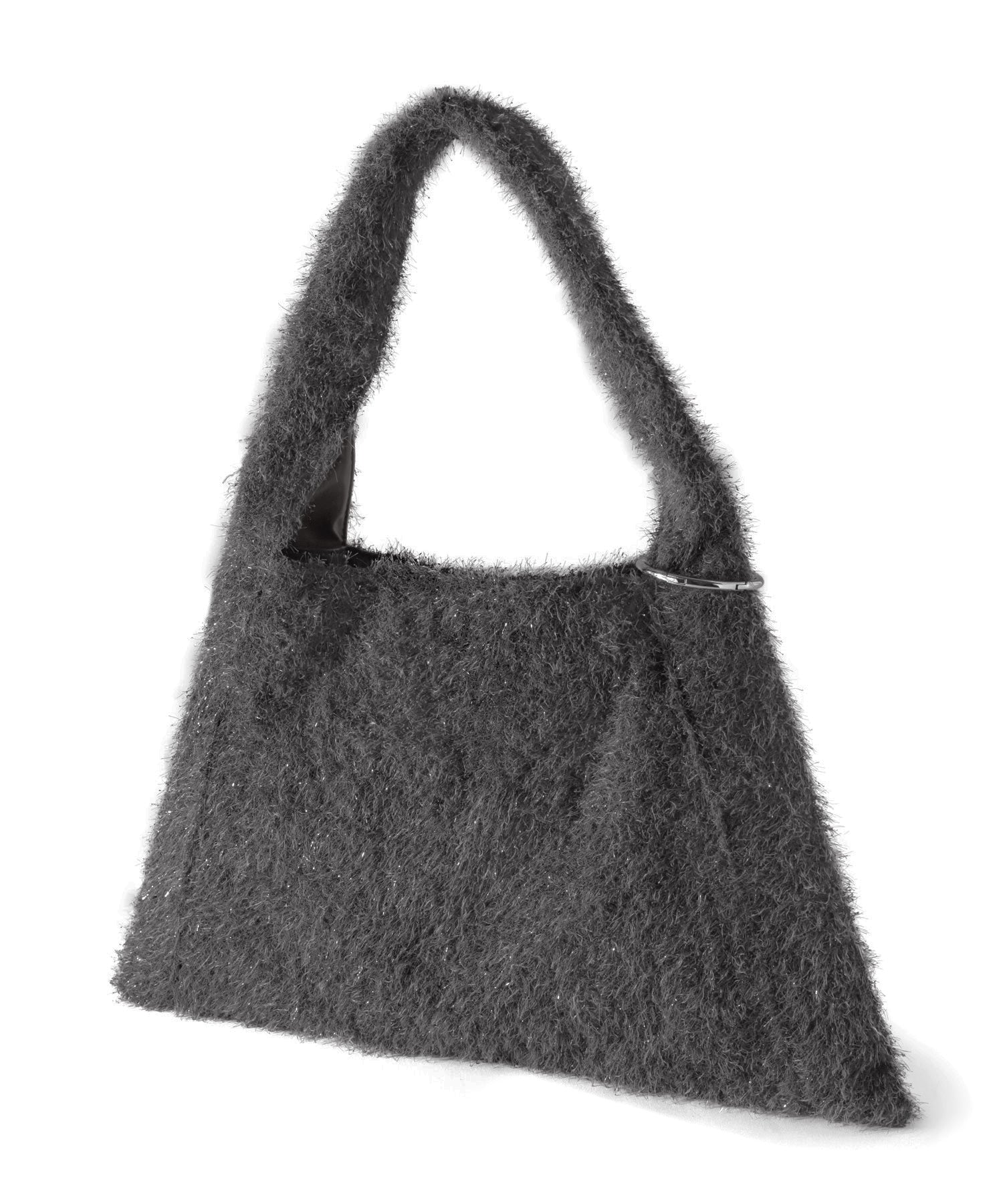 ANEMONE】シャギーラメ×レザー調リバーシブルバッグ｜アネモネ