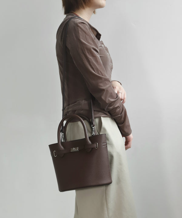 Leather-style 2-way bag with pouch