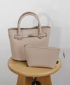 Leather-style 2-way bag with pouch