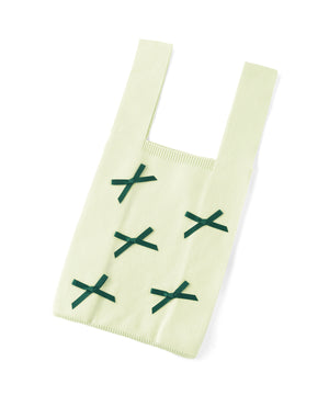 Ribbon Point Knit Tote Bag