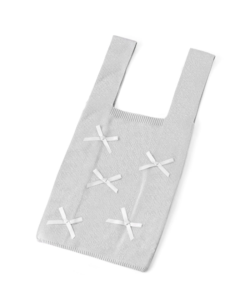 Ribbon Point Knit Tote Bag