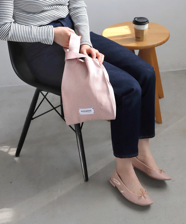 Lamé knit tote bag [S]