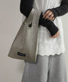 Lamé knit tote bag [S]