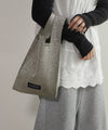 Lamé knit tote bag [S]