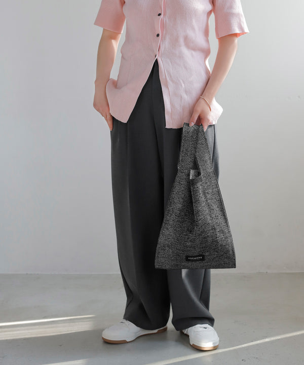 Lamé knit tote bag [M]