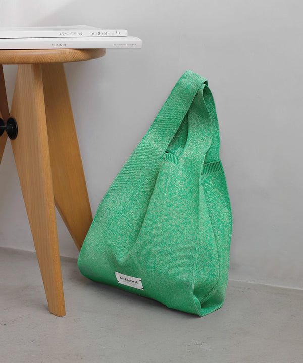 Lamé knit tote bag [M]