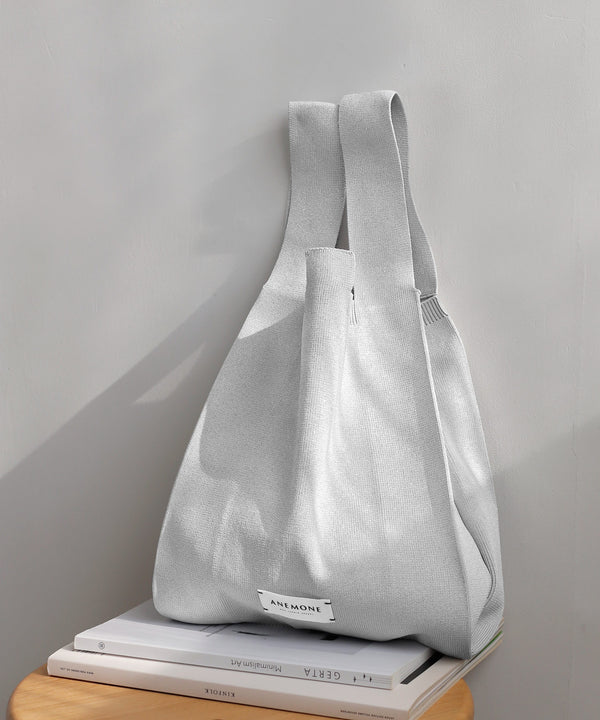 Lamé knit tote bag [M]