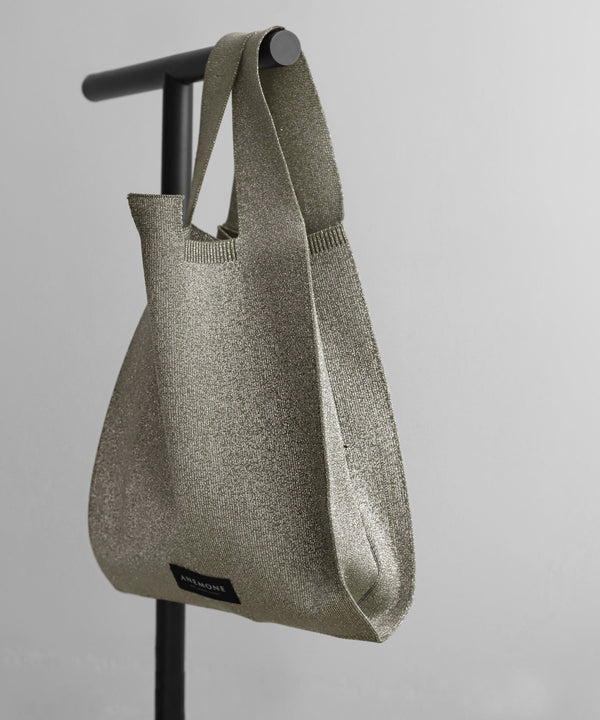 Lamé knit tote bag [M]