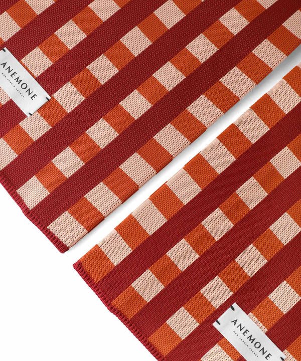 チェック柄ニットバッグ