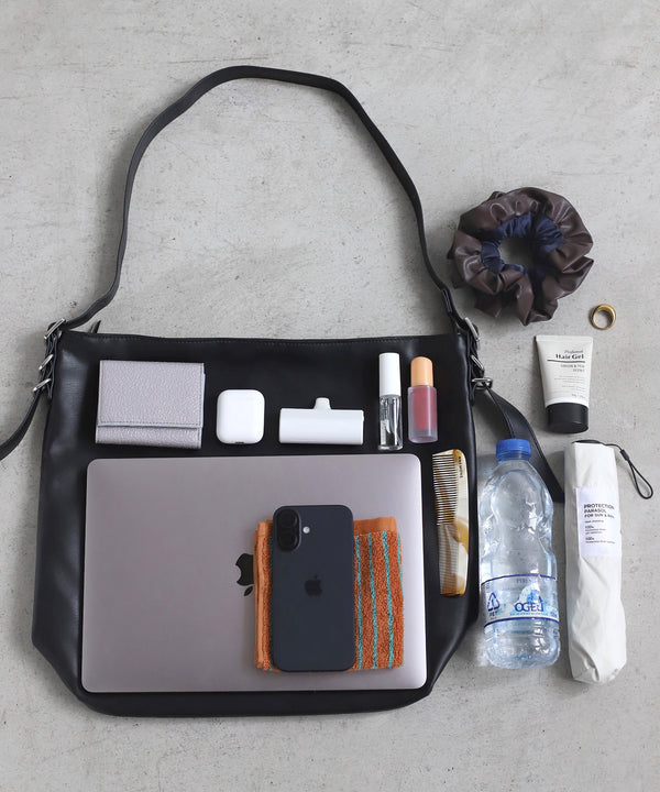 Leather-look belt shoulder bag