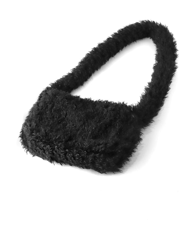 Eco-friendly fur drawstring shoulder bag