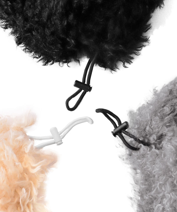 Eco-friendly fur drawstring shoulder bag