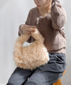 Eco-friendly fur drawstring shoulder bag