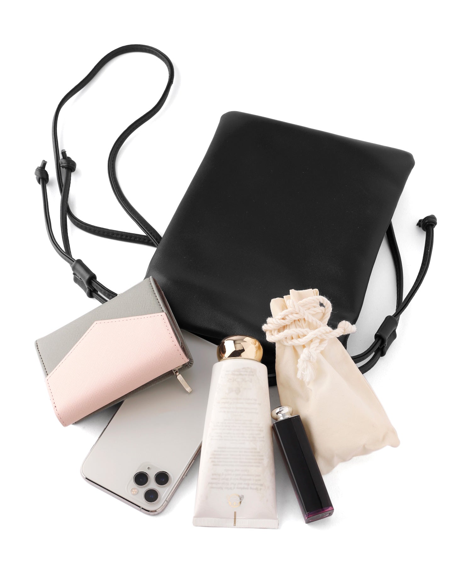 ANEMONE】【COOCO】ラムレザー巾着ショルダーバッグ｜SANPO ONLINE