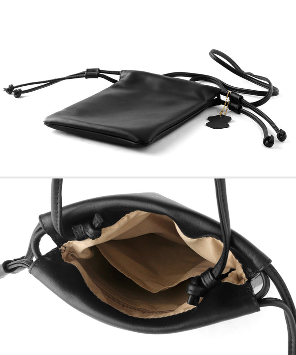 [COOCO] Lamb leather drawstring shoulder bag