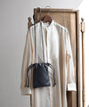 [COOCO] Lamb leather drawstring shoulder bag