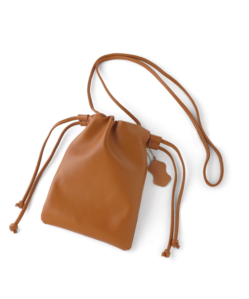 [COOCO] Lamb leather drawstring shoulder bag