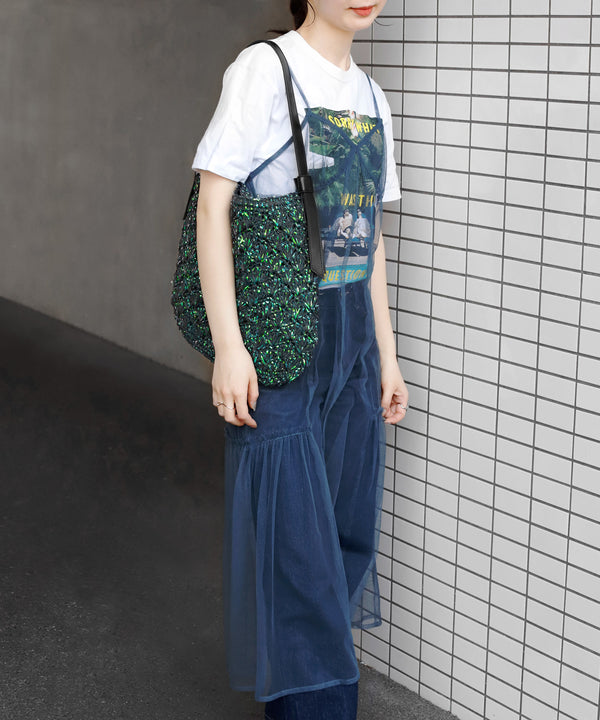 【COOCO】ホログラムショルダーかごバッグ