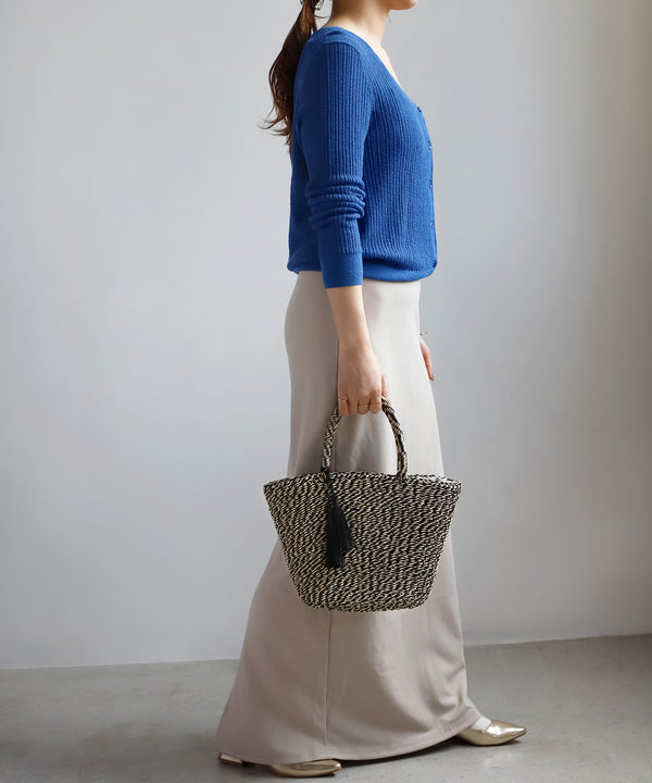 【COOCO】タッセル付きバケットバッグ