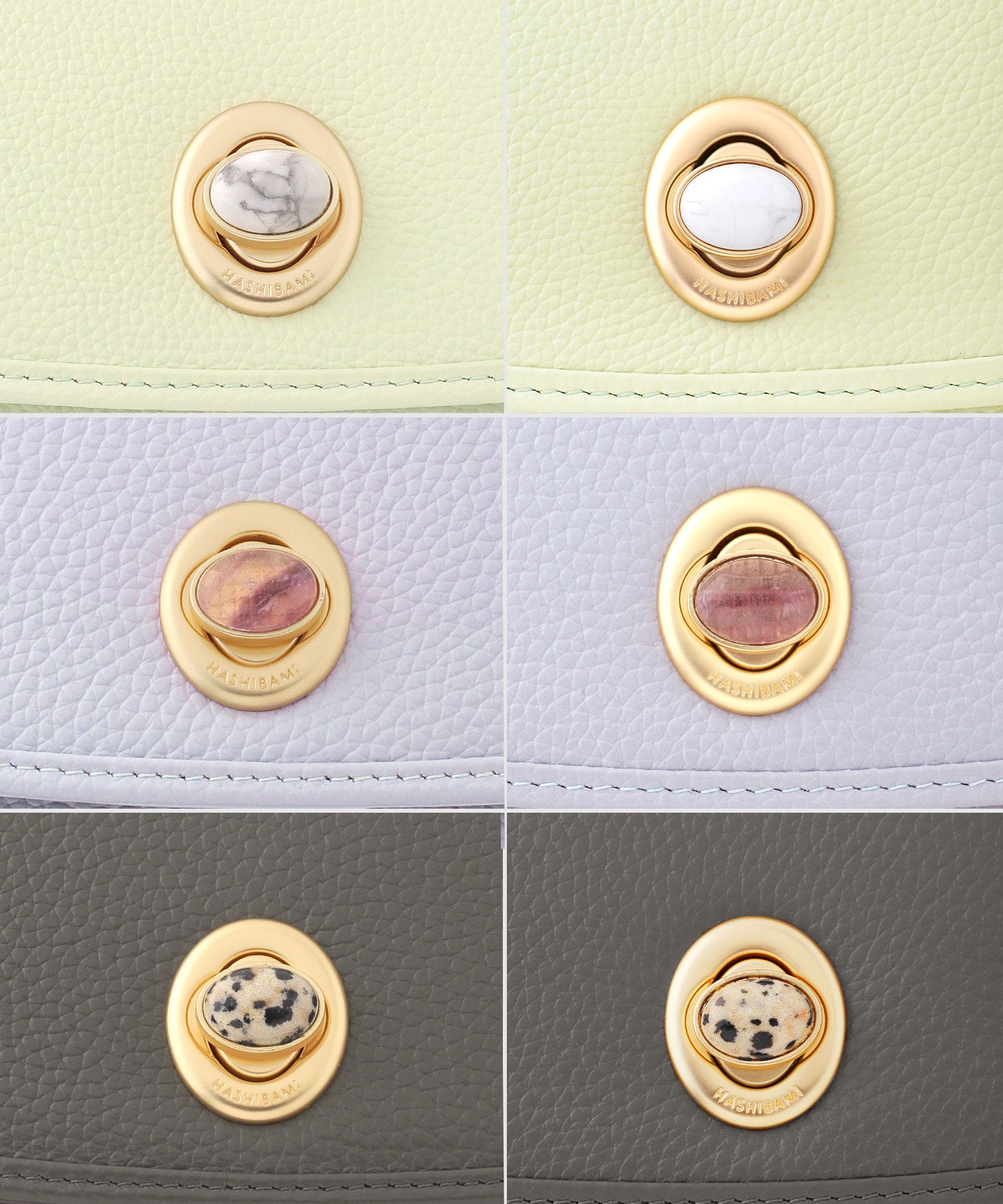 ANEMONE】【ANEMONE×HASHIBAMI】天然石レザーミニウォレット｜アネモネ