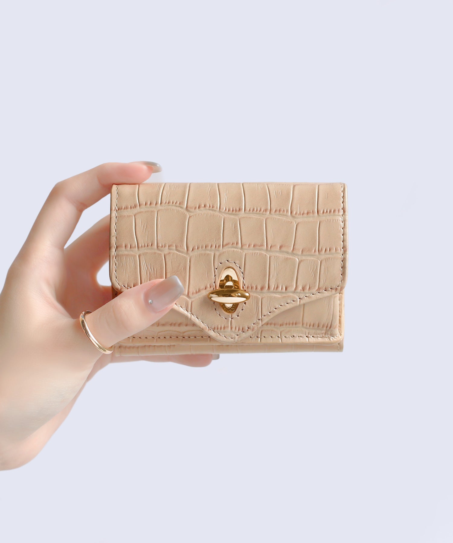 ANEMONE】【ANEMONE×HASHIBAMI】クロコ調レザーミニウォレット