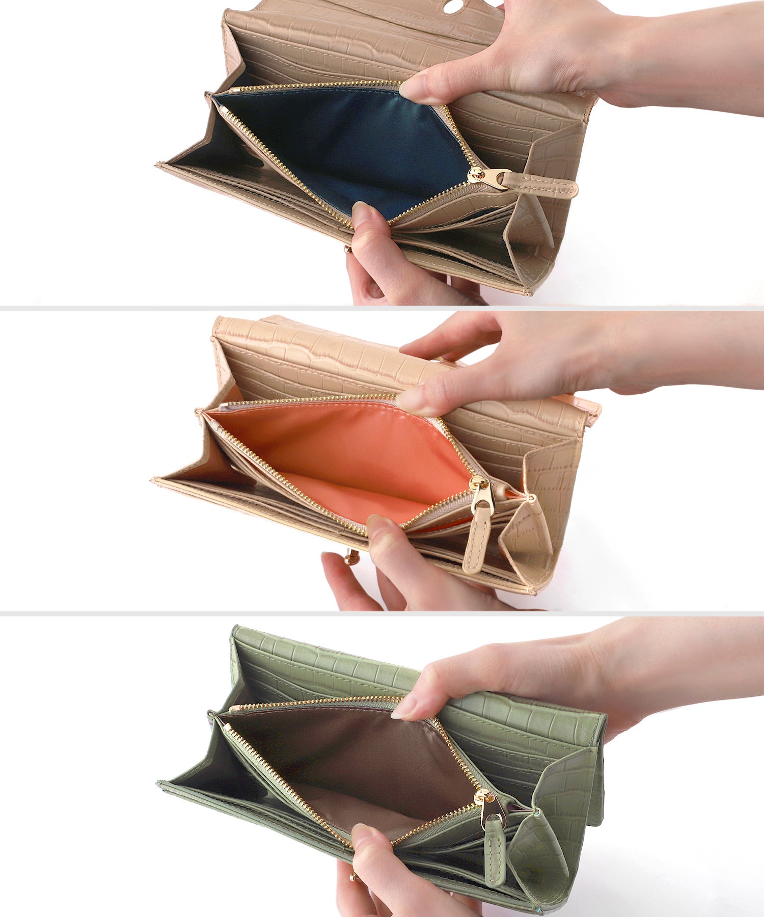 ANEMONE】【ANEMONE×HASHIBAMI】クロコ調レザーウォレット｜アネモネ