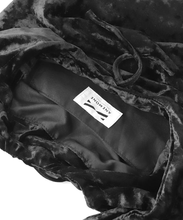 Gathered Handle Crushed Velvet Bag