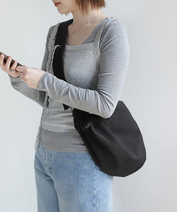 Nylon Drawstring Shoulder Bag