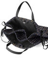 Side ribbon tweed tote bag