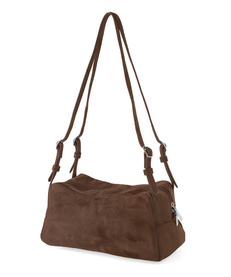 スエード調ボストンバッグ